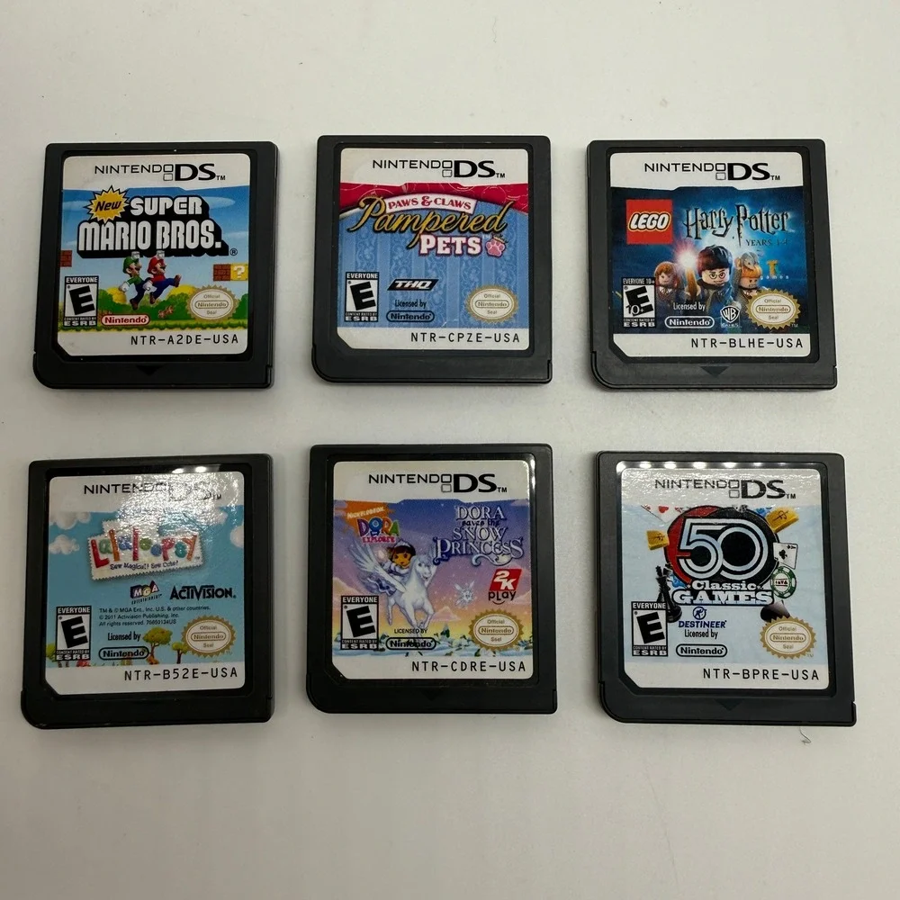Nintendo DS Game Lot of 6 Mario‎ Harry Potter Dora Lalaloopsy Paws Classic Games